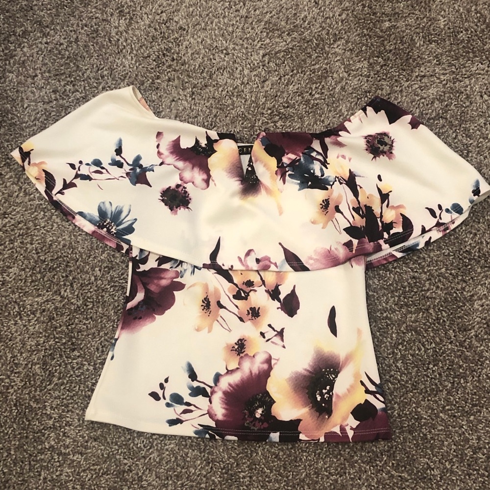 Off-the-shoulder floral top
